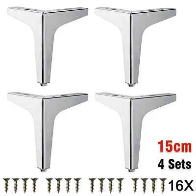 4PCS 10/15cm Furniture Sofa Legs Modern Metal Diamond Triangle Furniture Feet • £7.15