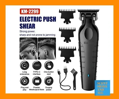 Cordless Hair Clipper Electric Trimmer Barber Kemei KM-2299 Zero Gap FAST P&P • £17.95