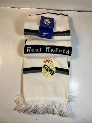 Real Madrid C.F. Authentic Scarf Black & White Unisex Adult One Size New Draps • $12.95