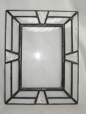 Vintage Leaded Glass Frosted Glass Picture Frame Stand Holder Nice Art Display • $17