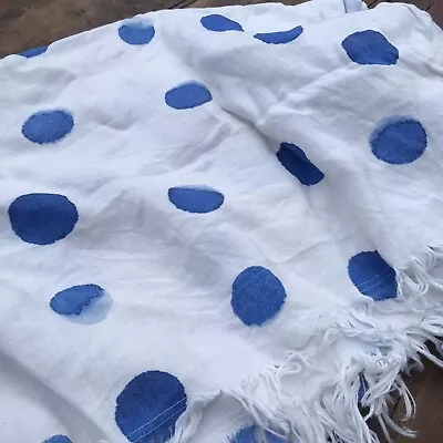 Ikea Throw Light Weight Blanet Table Cloth Blue White Tankvard • £6.88