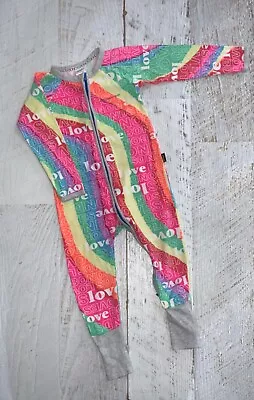 BONDS Baby Girls Sz 2  18 - 24  Mths  Cotton Wondersuit Allinone Zippy RAINBOW  • $21.90