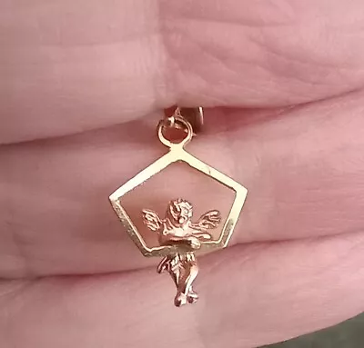 Vintage 14k Yellow And Rose Gold Angel Charm For Necklace/bracelet • $59.99