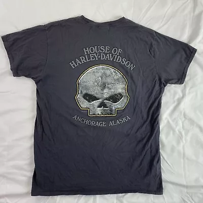 House Of Harley Davidson Motorcycles T-Shirt Anchorage Alaska Men's Large Skull  • $39.99