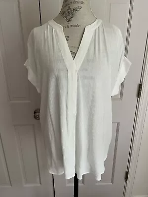 Vince Camuto Ivory Shortsleeved Top Blouse Tunic Size M NWT • $15