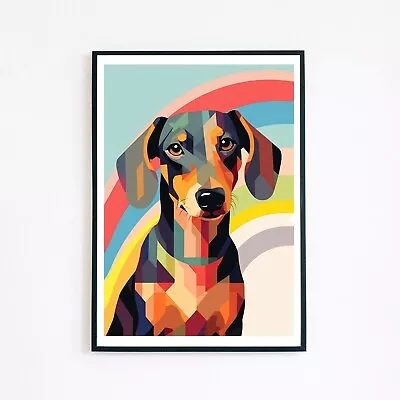 Dachshund Dog Colourful Abstract Painting Illustration 7x5 Wall Decor Art Print  • $4.91