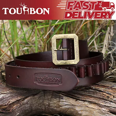 TOURBON Leather 38/357Mag/9MM Cartridges Ammo Belt Shells Pistol Holster Holder • $41.88