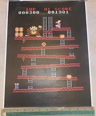 Retro Donkey Kong Video Game Gaming Wall Decor Canvas Art Print Poster 12X15 New • $7.64