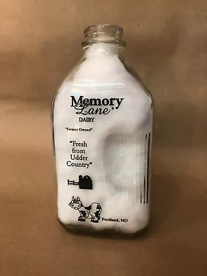 Vintage 1/2 Gallon Memory Lane Dairy Fordland MO Milk Bottle Half Gallon • $14.99