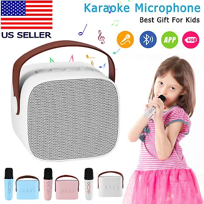 Mini Karaoke Machine Portable Bluetooth Speaker Gifts For Kids With Microphone • $18.55