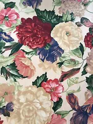 Vintage 1990's Upholstery Fabric Beautiful Floral Pattern 54  Wide - By The Yard • $12.99