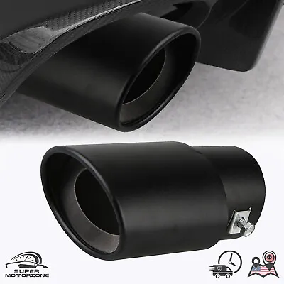 Car Stainless Steel Rear Exhaust Pipe Tail Muffler Tip Round Accessories Black • $11.99