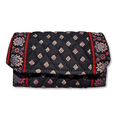 Vera Bradley Vintage USA Quilted Wallet Tri-Fold 2002 Retired Classic Black • $24.99