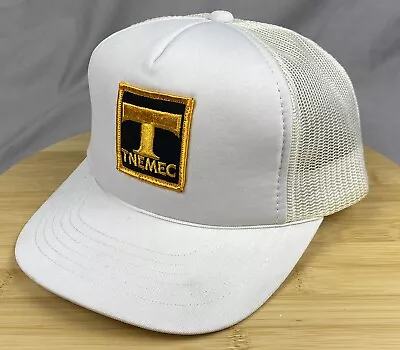 Vintage YoungAn TNEMEC White Trucker Hat Ball Cap SnapBack Mesh Made In Korea • $19.95