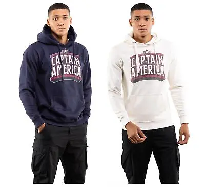 Marvel Mens Hoodie Captain America Arch S-2XL Official • £24.99