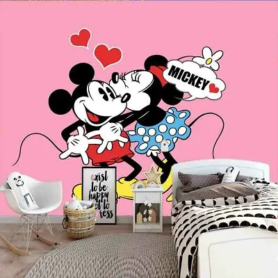 Kiss Mickey Mouse 3D Full Wall Mural Photo Wallpaper Printing Home Kids Decor • $141.59