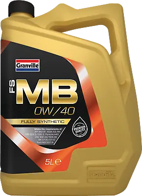 £39.90 • Buy Granville 1175 FS-MB 0W/40 Fully Synthetic Engine Oil 5 Litre Single