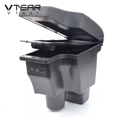 Vtear For Mazda 2 CX-3 Armrest Leather Storage 3 USB Box Center Cupholder 2021 • $50