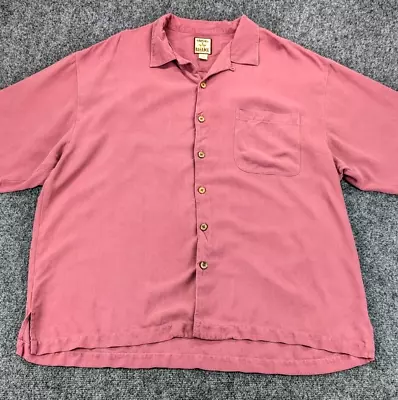 Tommy Bahama Shirt Men's XL Red 100% Silk Short Sleeve Button Up Hawaiian Camp • $21.95