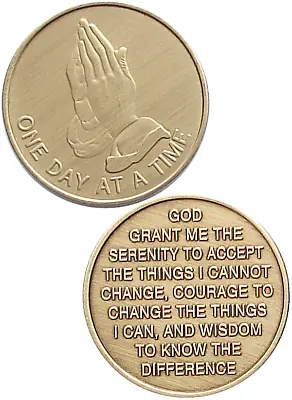 AA Recovery Bronze Affirmation Medallion - Praying Hands (BRM1) • $2.40