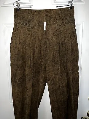 VTG 80s Z Cavaricci Pants Parachute Pleated High Waist Tapered Mens 32x35 Brown • $225