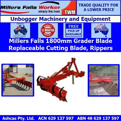 Millers Falls TWM 1800mm Grader Blade Heavy Duty With Rippers 3 Point Linkage • $1211