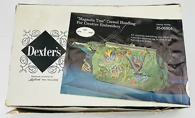 Vintage Dexter's Magnolia Tree Crewel Handbag Embroidery Kit Leewards New • $34.99