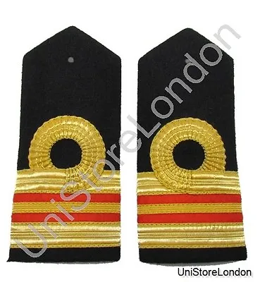 Epaulette Curved Naval 2 Red Bars Lt Commander R393 • $28.04