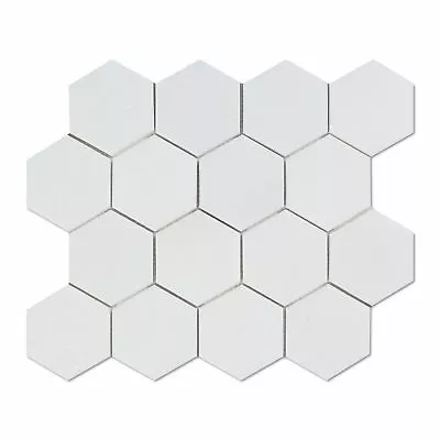Thassos White Marble Honed 3  Hexagon Mosaic Tile • $32.49