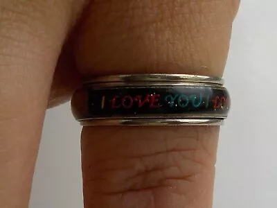 Nice Vintage 1980's   I Love You  Spinner Ring - Size N • £6