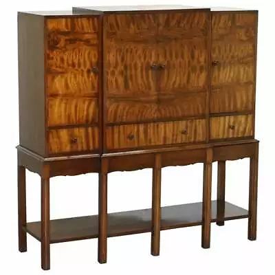 Fine Vintage Waring & Gillows Ltd Fully Stamped Flamed Mahogany Drinks Cabinet • $2925.99