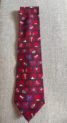 Save The Children USA Men's Alien Planet Cartoon Novelty Silk Neck Tie - EUC • $13.99