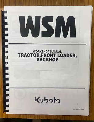 26 BACKHOE TRACTOR Workshop Repair Manual FRONT LOADER Kubota B26 TL500 BT820 • $36.93