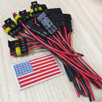 Male Female Car 2/3/4/5/6 Pin Waterproof Plug Socket Quick Disconnect 18AWG Wire • $9.49