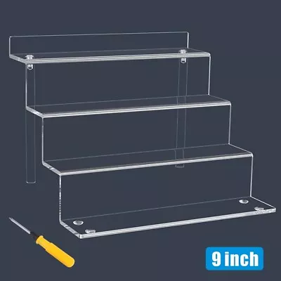 Transparent Acrylic Riser 4 Tiers Removable Rack Display Shelf For Toys Figures • £10.99