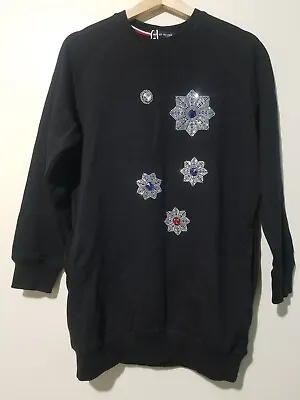 Martine Wester Clothing UK Women's Rhinestone Sweater Sweatshirt Size Small • £21.65