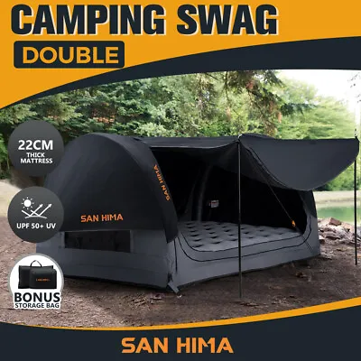 San Hima Double Air Swag Camping Swags Dome Tent Free Standing 22cm Air Mattress • $529.95