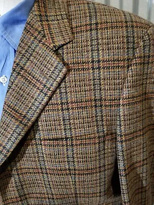 Vintage Paul Frederick 40S Pink Brown Tartan WOOL Tweed Sport Coat Blazer Jacket • $199.95