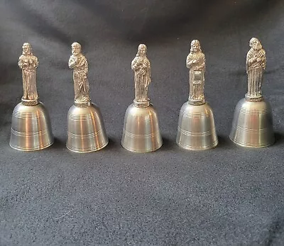 VINTAGE Danbury Mint Pewter Bell Set Of 5 Matthew / Peter / James / John /Thomas • $39.96