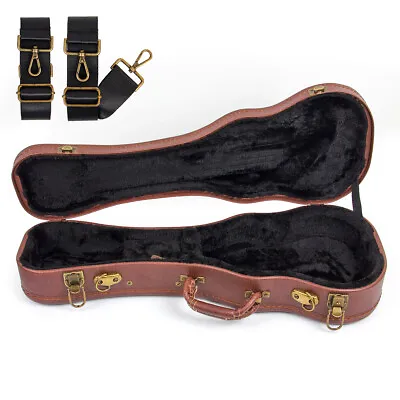 $86.99 • Buy Kmise Ukulele Hard Gig Case Concert Carry Bag Leather For 23 Inch With Lock