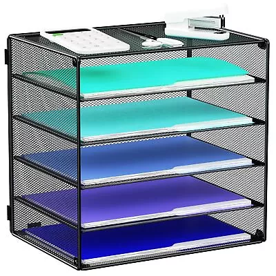 6 Tier Mesh Desk Organizer Paper Tray Metal File Holder Desktop Organizers An... • $26.31