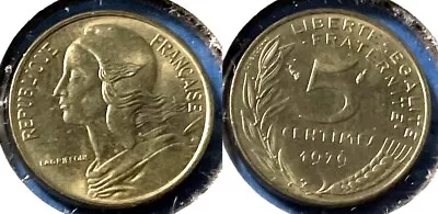 France 1979 5 Centimes KM-933 Copper-aluminum-nickel BUNC #9 • $5.89