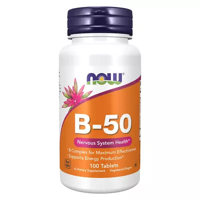 NOW FOODS Vitamin B-50 - 100 Tablets  Exp. 07/2025 • $10