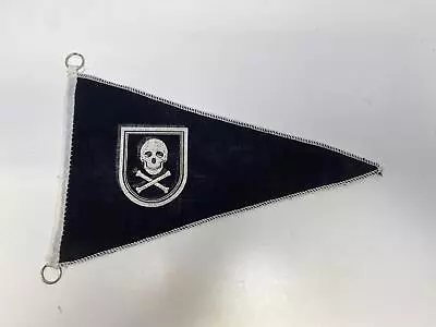 Vintage 1950s Jolly Roger Pennant FLAG Pirate Skull & Crossbones Black Red White • $12.99