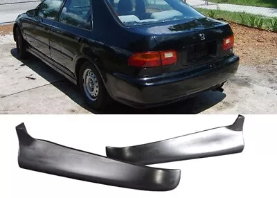 Fit 92-95 Civic 2/4 Door Rear Pu Bumper Lip Spoiler Splitter Valance Spats 2pcs • $59.95