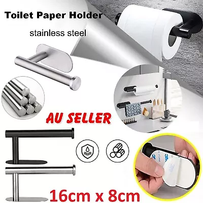 Toilet Paper Roll Holder Mounted Stainless Rustproof Hook Bathroom Wall Storage • $19.79