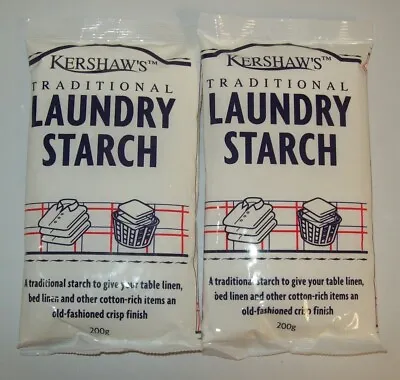 2 X Kershaw's Traditional Laundry Washing Starch For Crisp Cotton Linen 200g • £14.79