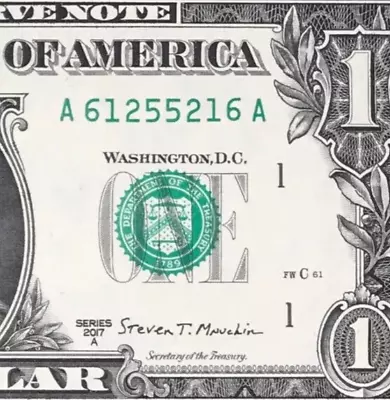 A 61255216 A : RADAR $1 One Dollar Bill Fancy Serial Number • $19.99