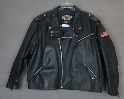 Harley Davidson Leather Motorcycle Jacket Perfecto Style 5XL • $279.99