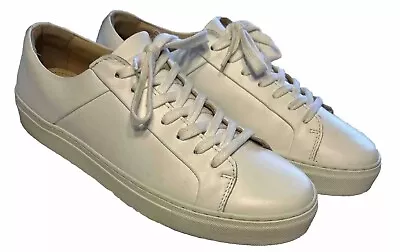 H&M White Low Profile Men’s Leather Premium Collection Sneakers Sz 10 0538558 • $29